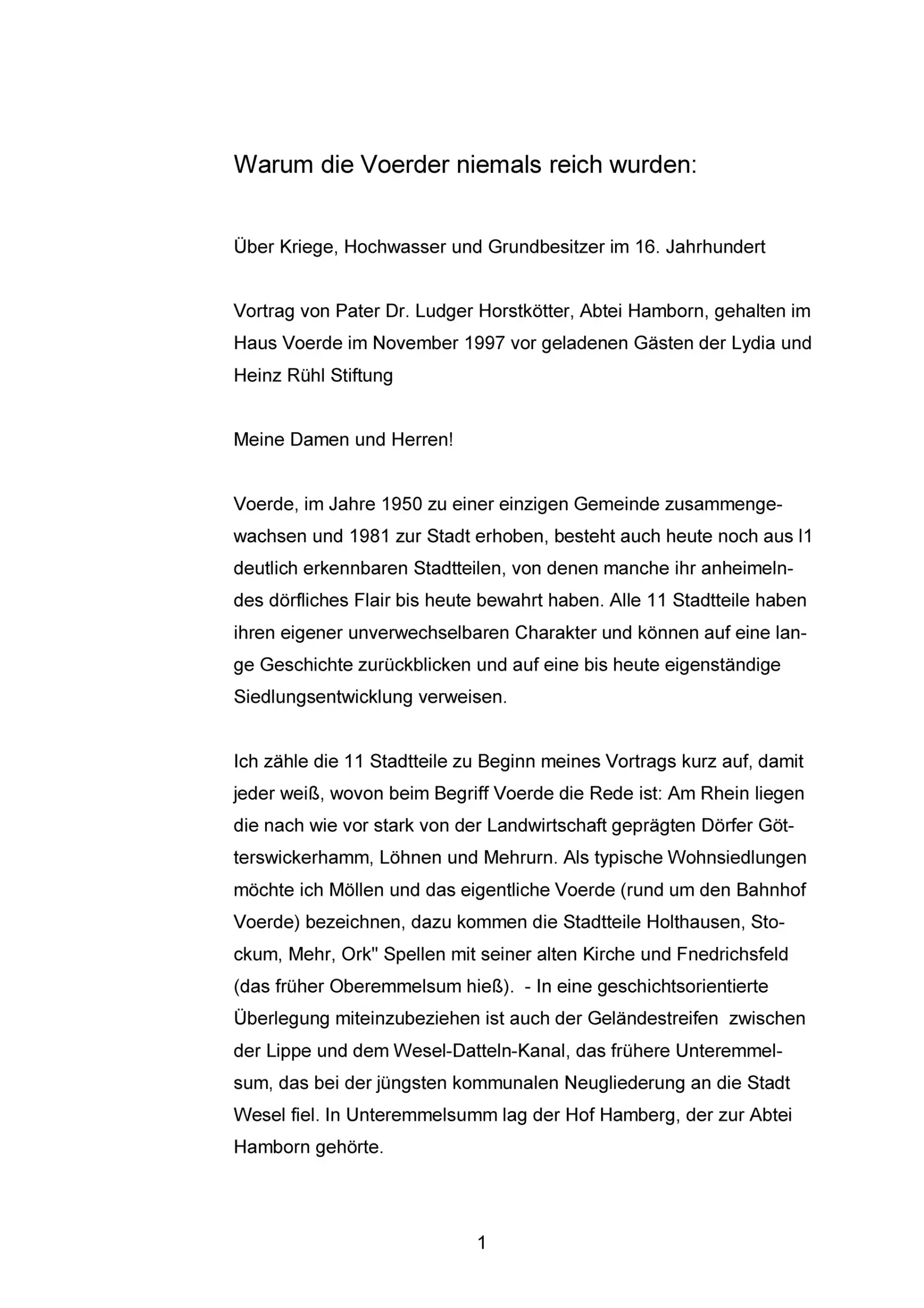 Cover - Warum die Voerder niemals reich wurden - von Pater Dr. Ludger Horstkötter Cover - Warum die Voerder niemals reich wurden - von Pater Dr. Ludger Horstkötter
