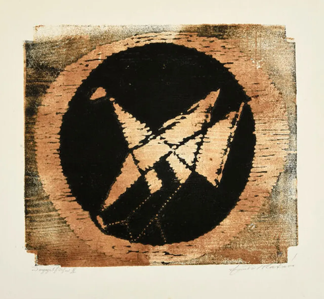 Doppelhuhn III von Ewald Mataré aus dem Jahre 1964-1965 Grafik „Doppelhuhn III“ von Ewald Mataré