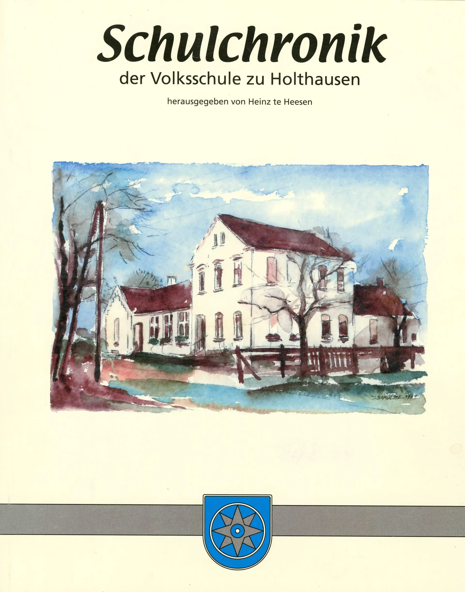 Projekte - Schulchronik der Volksschule zu Holthausen - Titelbild Portrait eines älteren Herrn mit Brille, Anzug und Krawatte